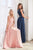 Cinderella Divine - Beaded Lace Illusion Bateau A-line Dress Prom Dresses XXS / Blush