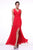 Cinderella Divine - Bedazzled Plunging V-neck A-line Dress Special Occasion Dress XS / Red