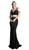Cinderella Divine - Bejeweled Two Piece V-neck Fitted Dress Special Occasion Dress 2 / Black