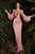 Cinderella Divine - Billowy Sleeve Off Shoulder Prom Dress 7482 CCSALE 10 / Rose Gold