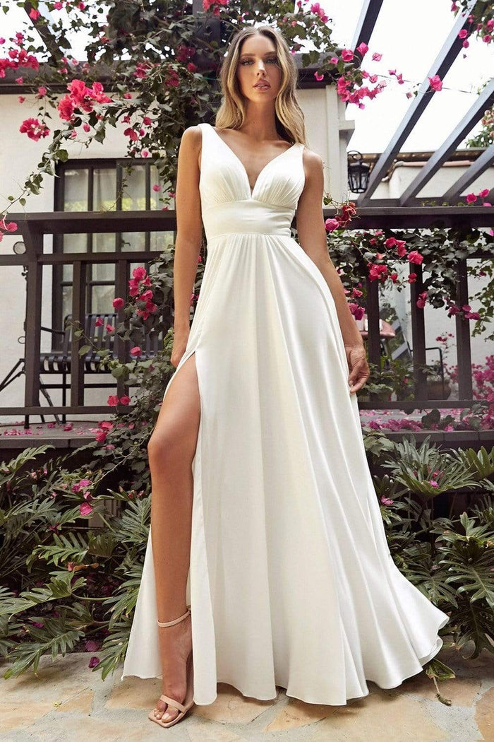 Cinderella Divine Bridal - 7469W Empire Plunging Bridal Gown Bridal Dresses