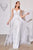Cinderella Divine - CD931W V-Neck Lace Bridal Gown with Overskirt Wedding Dresses