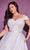 Cinderella Divine Bridals - CD214W Off Shoulder Glitter A-Line Gown Wedding Dresses