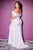 Cinderella Divine Bridals- CD930C Off Shoulder High Slit Fitted Bridal Dress Wedding Dresses