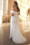 Cinderella Divine Bridals- CD930C Off Shoulder High Slit Fitted Bridal Dress Wedding Dresses