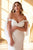 Cinderella Divine Bridals - CD944WC Off Shoulder Dress with Slit Wedding Dresses