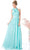 Cinderella Divine C1982 - Ruched Halter Evening Dress Special Occasion Dress 4 / Mint