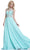Cinderella Divine C215 - Bedazzled Ruched Bod Flowy Gown Special Occasion Dress 4 / Mint