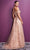 Cinderella Divine - C73 Off Shoulder Glitter Print A-Line Gown Prom Dresses