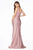 Cinderella Divine - C81730 Sleeveless V Neck High Slit Jersey Gown Bridesmaid Dresses