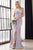 Cinderella Divine - C81730 Sleeveless V Neck High Slit Jersey Gown Bridesmaid Dresses 2 / Lavender