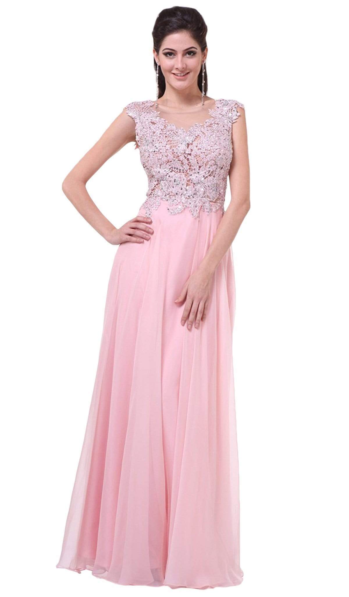 21065 Cap Sleeve Illusion Lace Gown main image 0