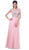 Cinderella Divine - Cap Sleeve Embellished Illusion Lace Gown Special Occasion Dress 2 / Blush