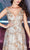 Cinderella Divine - CB068 Metallic Lace Print Glitter Net A-Line Gown Prom Dresses