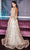 Cinderella Divine - CB068 Metallic Lace Print Glitter Net A-Line Gown Prom Dresses