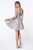 Cinderella Divine - CD0132 Cold Shoulder Lace and Glitter Tulle Cocktail Dress CCSALE L / Silver