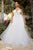 Cinderella Divine - CD0154W Appliqued Deep V-Neck Layered Tulle Dress Wedding Dresses 2X / Off White