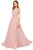Cinderella Divine - CD0156 Off Shoulder Pleated Bodice Chiffon Dress Bridesmaid Dresses XXS / Blush