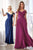Cinderella Divine - CD0156 Off Shoulder Pleated Bodice Chiffon Dress Bridesmaid Dresses XXS / Magenta