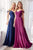 Cinderella Divine - CD0156 Off Shoulder Pleated Bodice Chiffon Dress Bridesmaid Dresses XXS / Navy