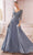 Cinderella Divine - CD0171 Sheer Quarter Beaded Chiffon A-Line Gown Evening Dresses