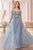 Cinderella Divine - CD0172 Off-Shoulder Beaded Glitter Tulle Gown Prom Dresses XXS / Smoky Blue