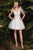 Cinderella Divine - CD0174 Embellished Deep V Neck A-line Dress Cocktail Dresses