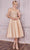 Cinderella Divine CD0187 - Puff- Sleeve Tea-Length Dress Special Occasion Dress XS / Champagne