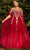 Cinderella Divine CD0191C - Glitter Print Corset Prom Dress Prom Dresses 2X / Burgundy