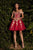 Cinderella Divine CD0194 - Floral Short Prom Dress Cocktail Dresses XS / Burgundy-Gold