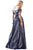 Cinderella Divine - CD162 Long Off Shoulder Metallic High Slit Dress Evening Dresses