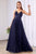 Cinderella Divine - CD184 Sleeveless Pleated Tulle A-Line Gown Bridesmaid Dresses 4 / Navy