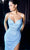 Cinderella Divine - CD219 Embellished V Neck Sheath Dress With Slit Evening Dresses