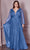 Cinderella Divine CD242C - Bell Sleeve Evening Gown Special Occasion Dress 18 / Blue