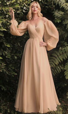 Cinderella Divine CD243 - A-Line Evening Dress - 12 / Champagne