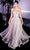 Cinderella Divine - CD940 Metallic Beaded V-Neck Long Gown Prom Dresses