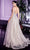 Cinderella Divine - CD940 Metallic Beaded V-Neck Long Gown Prom Dresses