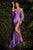 Cinderella Divine - CD943 Off-Shoulder High-Slit Fitted Evening Dress Bridesmaid Dresses 2 / Lilac