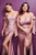 Cinderella Divine - CD943 Off-Shoulder High-Slit Fitted Evening Dress Bridesmaid Dresses