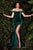 Cinderella Divine - CD956 Off shoulder Wavy Velvet Gown Special Occasion Dress
