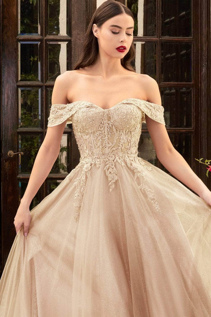 Cinderella Divine CD961 - Corset Prom Gown Prom Dresses 2 / Champagne