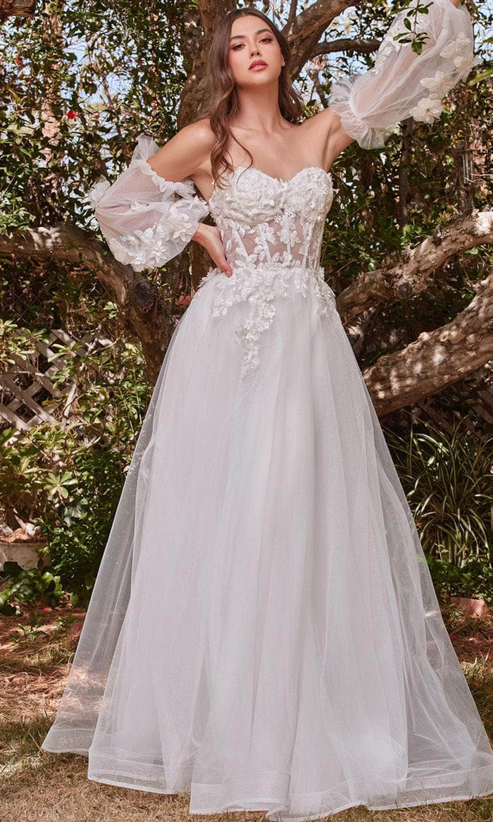 Cinderella Divine CD962W - Lace Tulle Wedding Ballgown Wedding Dresses 4 / Off White