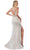 Cinderella Divine - CDS359 Sequined Deep V-neck Trumpet Dress Prom Dresses