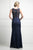 Cinderella Divine - CF067L Floral Lace Mock Two-Piece Sheath Long Formal Dress Special Occasion Dress