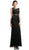 Cinderella Divine - CF067L Floral Lace Mock Two-Piece Sheath Long Formal Dress Special Occasion Dress XS / Black