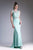 Cinderella Divine - CF115 Sleeveless Lace Stretch Knit Sheath Dress Special Occasion Dress XS / Mint