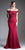 Cinderella Divine - CF158 Off Shoulder Stretch Crepe Satin Gown Bridesmaid Dresses XS / Burgundy