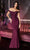 Cinderella Divine - CF158 Off Shoulder Stretch Crepe Satin Gown Bridesmaid Dresses XS / Eggplant