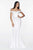 Cinderella Divine - CF158 Stretch Crepe Satin Off Shoulder Gown Evening Dresses XS / Off White