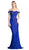 Cinderella Divine - CF158 Stretch Crepe Satin Off Shoulder Gown Evening Dresses XS / Royal